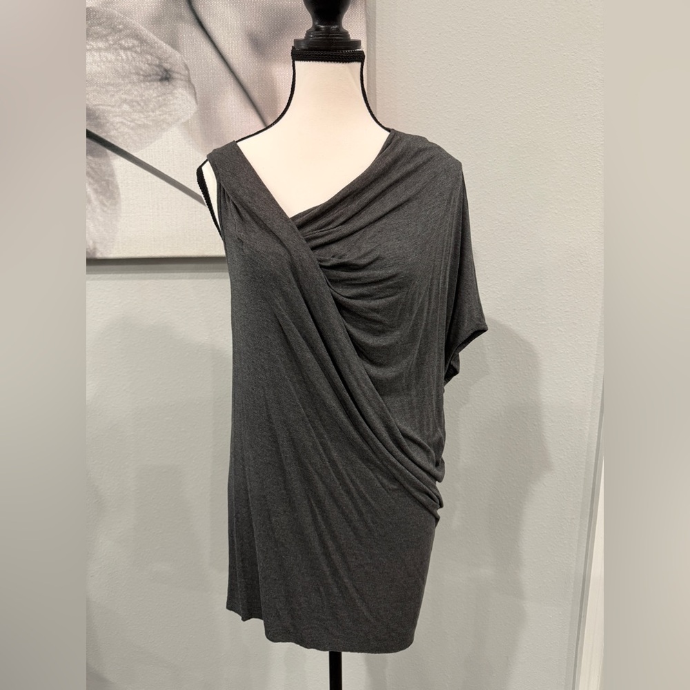 Like New Bailey 44 Gray Draped Top